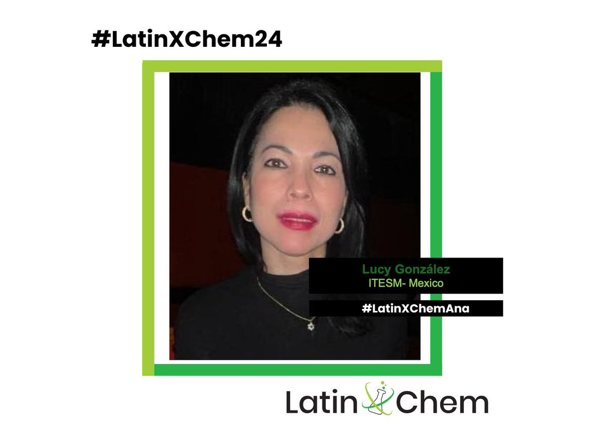 Hola a todos, Soy Lucy González, encantada de unirme a ustedes como jurado en LatinChem2024. Estoy lista para celebrar sus investigaciones. Anímense a presentar sus posters y compartir sus ideas. Estoy segura de que será un evento increíble! #LatinXChem24 #LatinXChemAna