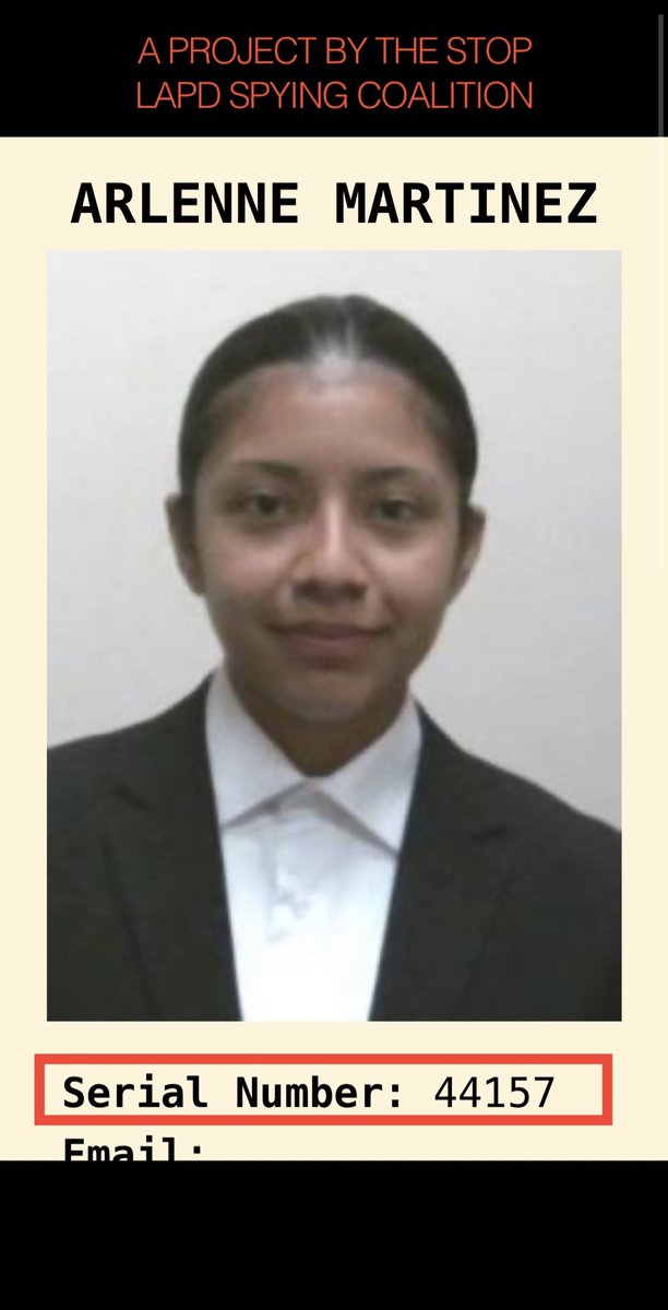 LAPD Officer ARLENNE MARTINEZ, welcome to the Brady list!

Police officers hiding their identity and/or straight-up lying about it is why it's so key that the public has access to photographs of LAPD officers.