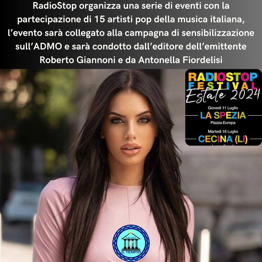 IlTempioNews's tweet image. #RadioStop organizza una serie di eventi con la partecipazione di 15 artisti pop della musica italiana, l’evento sarà collegato alla campagna di sensibilizzazione sull’#ADMO e sarà condotto dall’editore dell’emittente #RobertoGiannoni  e da #AntonellaFiordelisi