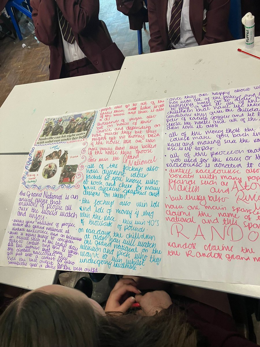 MaricourtCHS's tweet photo. Thank you to @racingtoschool and @aintreeracecourse for a fantastic Year 8 Literacy day. Writing the headlines and linking to local culture. 🐎 winners to be announced during the rewards assembly! Thank you to @grantrowley and @Carrie_RtS for their continued dedication https://t.co/NjT1rnsx9V