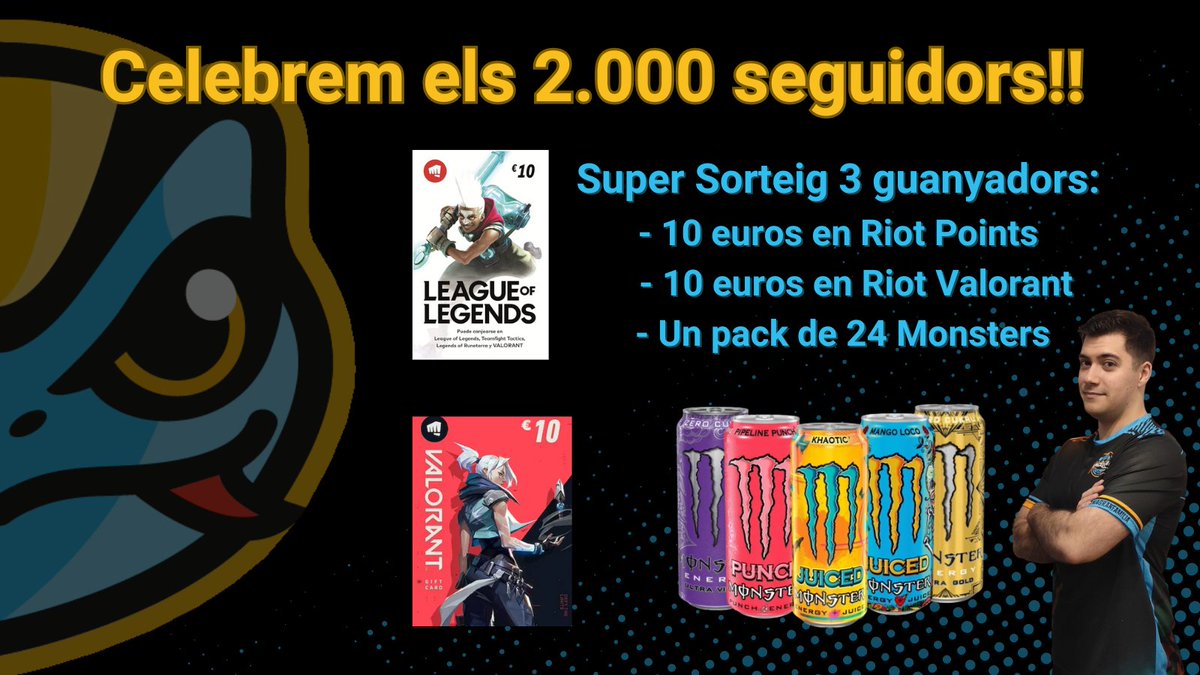 🚨🚨 SUPER SORTEIG 2.000 SEGUIDORS 🚨🚨

Per celebrar que ja som 2.000 seguidors a Gaming Barcelona us portem aquest sorteig amb 3 premis diferents !! Passos a seguir:

▶ Seguir a <a href="/GamingBarxelona/">Gaming Barcelona eSports Club</a> 
▶ Etiqueta 2 amics
▶ Me gusta i retweet al post

Dimecres dia 3 de juliol