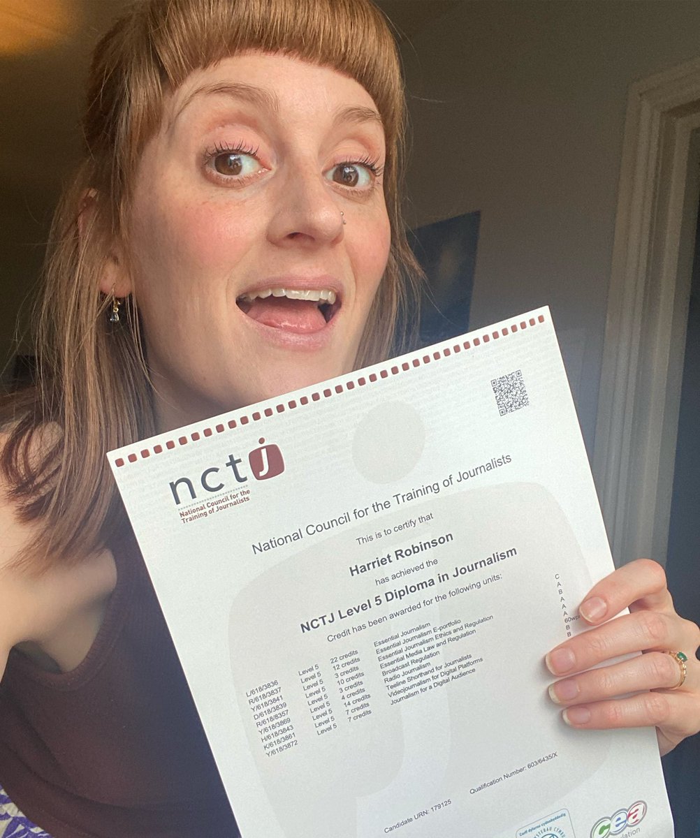 Been meaning to post this for ages but life is busy. 
Anyway, studying for a diploma while working full time (and making two documentaries) was TOUGH but proud to finally be qualified to do what I do 🎤 📻 🎥 ✍️ 

#journalist #reporter #bbcnews #nctj