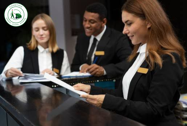Cleanethics_FM's tweet photo. Are you tired of managing multiple tasks at your front desk? Do you want to improve your customer experience and increase efficiency?
Trust @Cleanethics_FM to manage your reception needs. Contact us today to learn more and schedule a consultation!
#ReceptionManagement https://t.co/bgeA1hWpKB