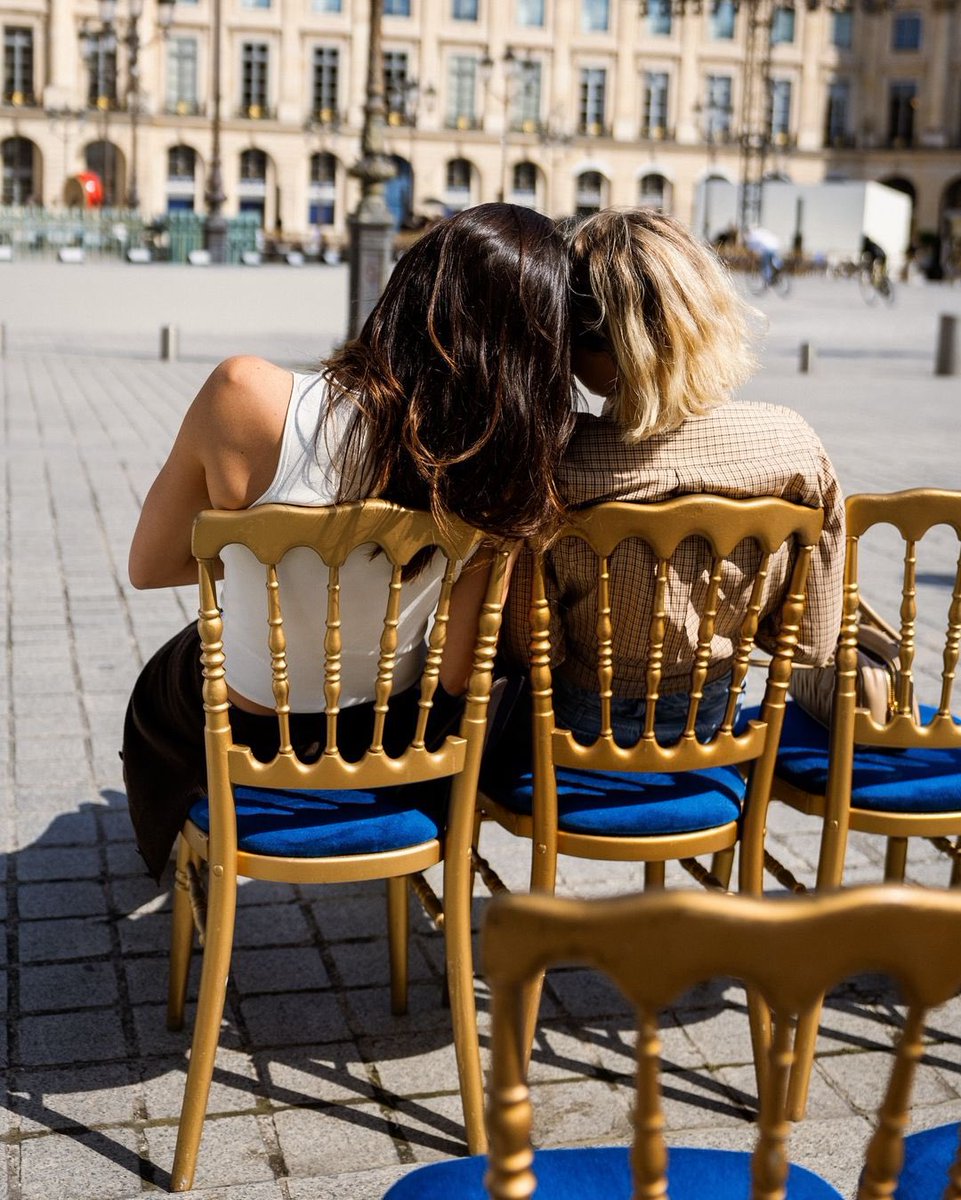 Gigi Hadid and Kendall Jenner on backstage at the Vogue World global fashion event in Paris, France.