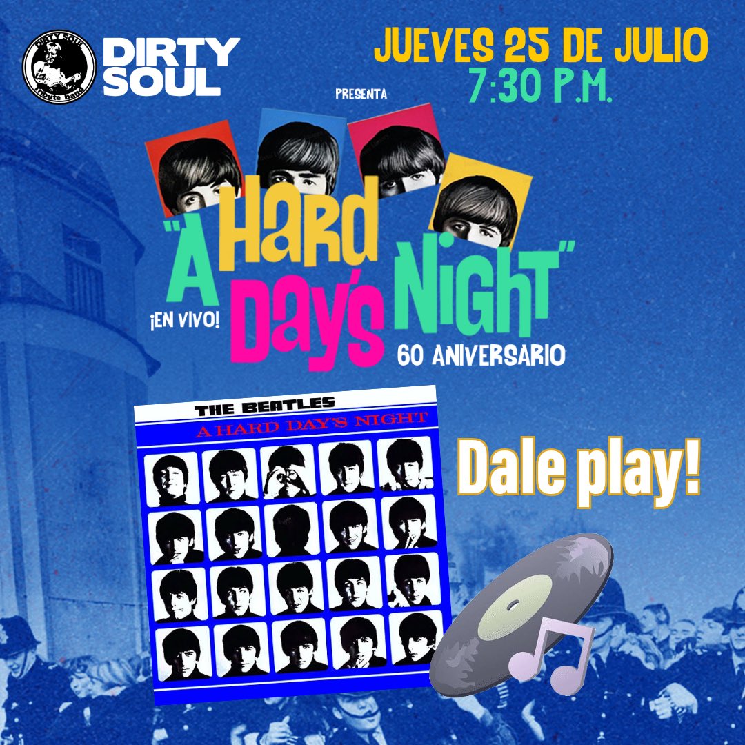 Feliz #globalbeatlesday 🤩🎵 Celébralo dándole play al A HARD DAY’S NIGHT que este año cumple 60 años 😎 Recuerda que si quieres escucharlo completamente EN VIVO nos vemos el 25 de julio en el C.C. Ricardo Palma de #Miraflores 🎫 <a href="/MuniMiraflores/">Muni de Miraflores</a> <a href="/teleticketperu/">Teleticket</a> #Lima #Beatles