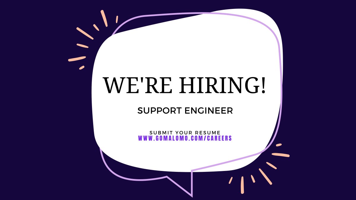gomalomo's tweet image. We&apos;re #hiring a highly motivated and teachable Customer Support Engineer to provide first-tier support for our systems that possess a strong analytical mindset and passion for problem-solving: hubs.la/Q02DfSvn0

#openposition #newjob #openrole #openjob #jobapplication