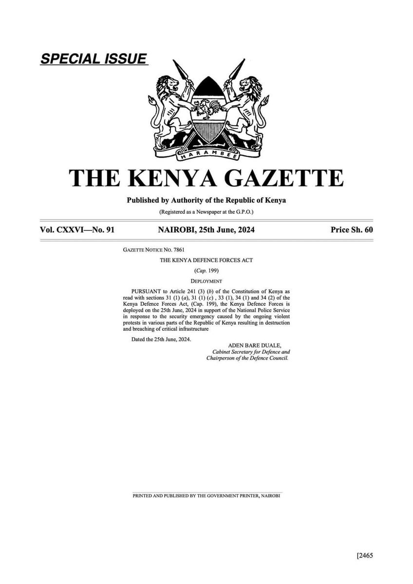 patrickkinyua7's tweet photo. #Kenya CS for defence Aden Duale, declares war against Legal Citizens Military power deployed officially https://t.co/pfJliGGN8u