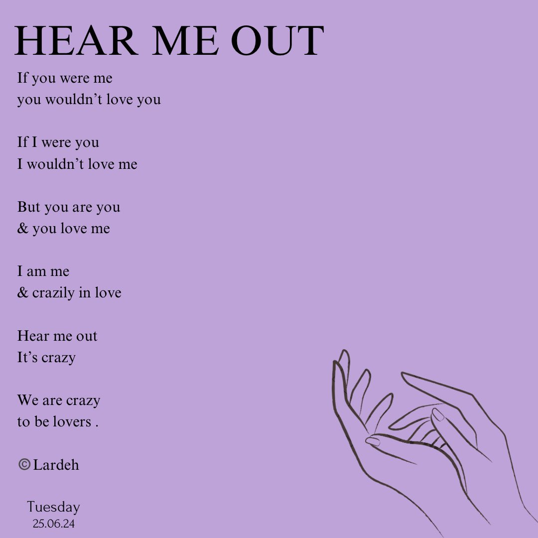 call__me_Lardeh's tweet photo. DAY 177💜✨ HEAR ME OUT
#poetified_nurse #poetrytrybe
#366dayswritingchallenge #Apoemforatruepurple https://t.co/kOQti3LOvS