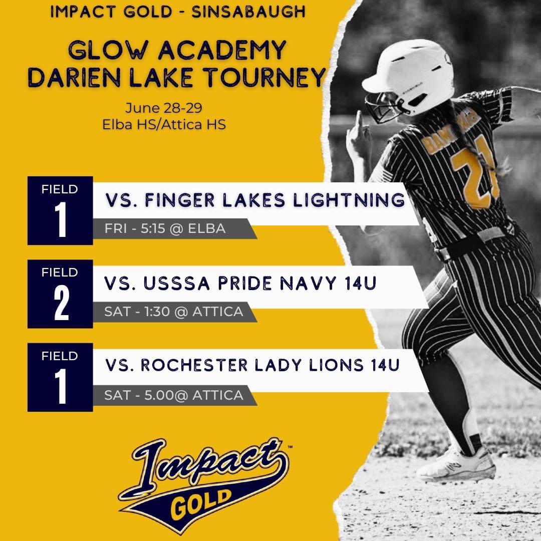 On the road this weekend at the Glow Academy Darien Lake Tournament! These girls are ready to #betheimpact