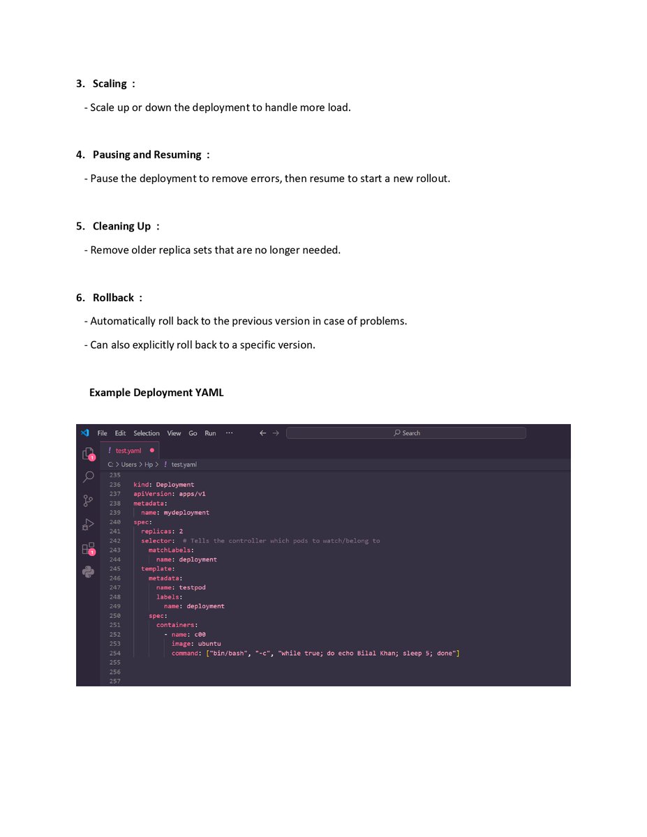ShivangiSh91166's tweet image. #LSPPDay25
Learned about deployments, rollback behavior, scaling, and use cases. Also explored key commands and YAML deployment examples. Here are the highlights! #Kubernetes #DevOpsLearning #60DaysOfLearning #LearningWithLeapfrog #LSPPDM1 📚