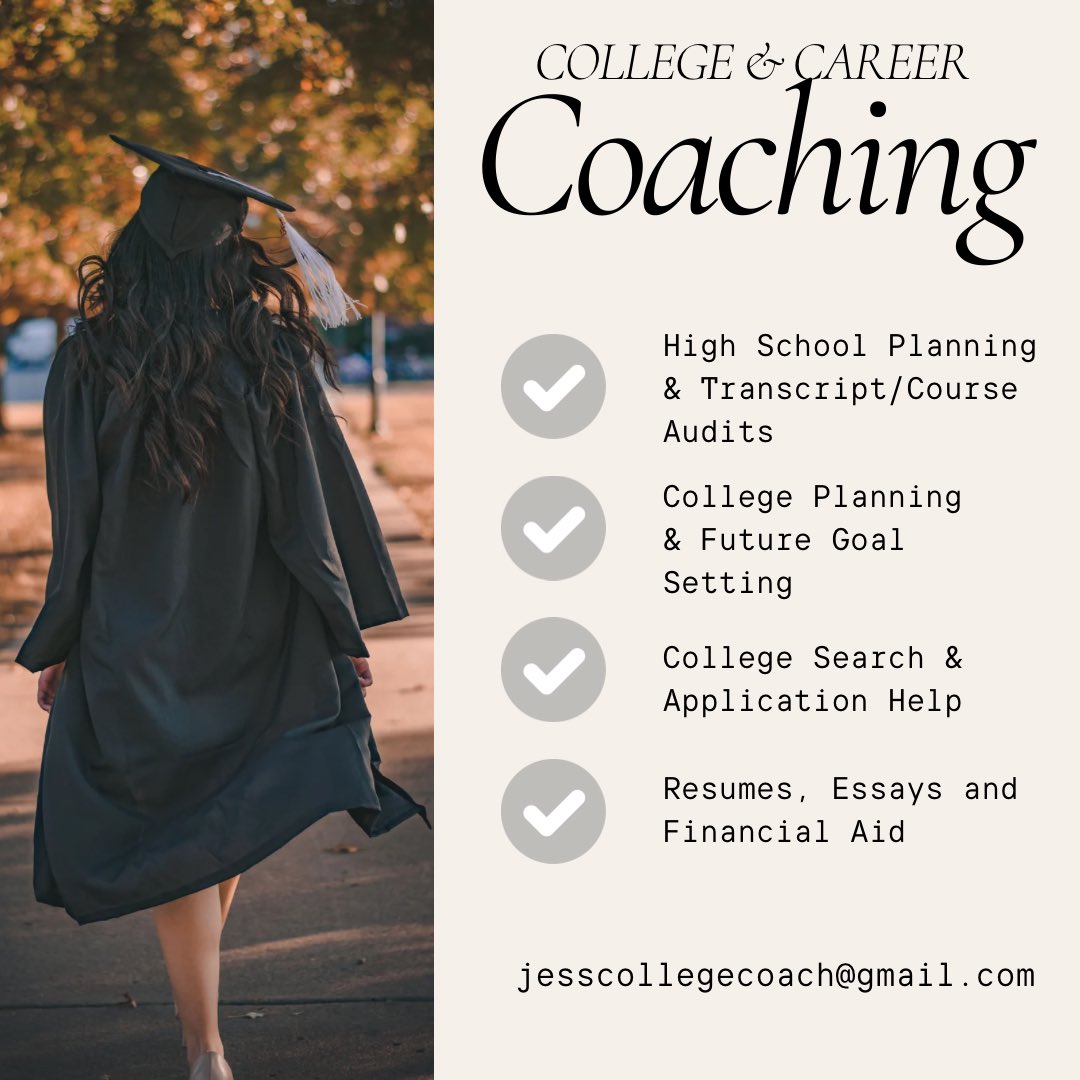 Don’t let all the noise around high school decisions, plans after high school, college, etc stress you out! If you have a high school student and want some individual 1on1 help Email me or message me and I would love to help you navigate this crazy journey!!