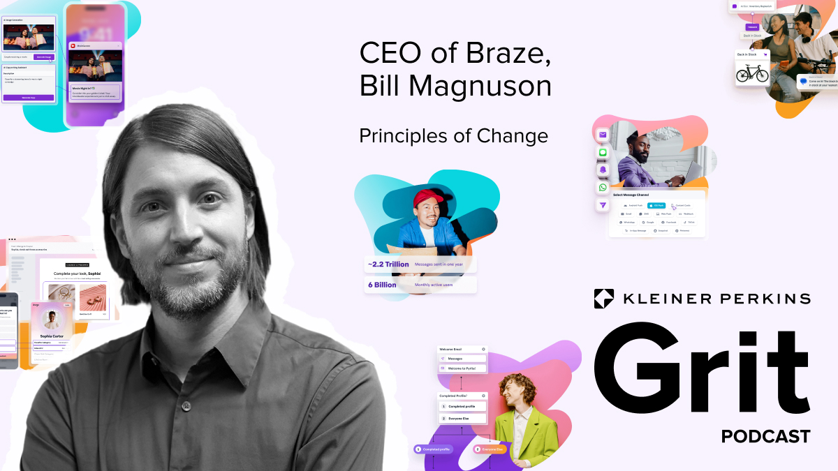 🚀 Braze CEO &amp; Co-Founder, <a href="/billmag/">Bill Magnuson</a>, is featured in the latest episode of the <a href="/KPGrit/">Grit Podcast</a> Podcast🎙️, Episode #196. 

Highlights: ⬇️
🛤️ The journey from CTO to CEO 
📱 The transformative impact of smartphone deployment 
&amp; much more. 

Listen now ⤵ 
🎧 Spotify: spoti.fi/3zfrv35