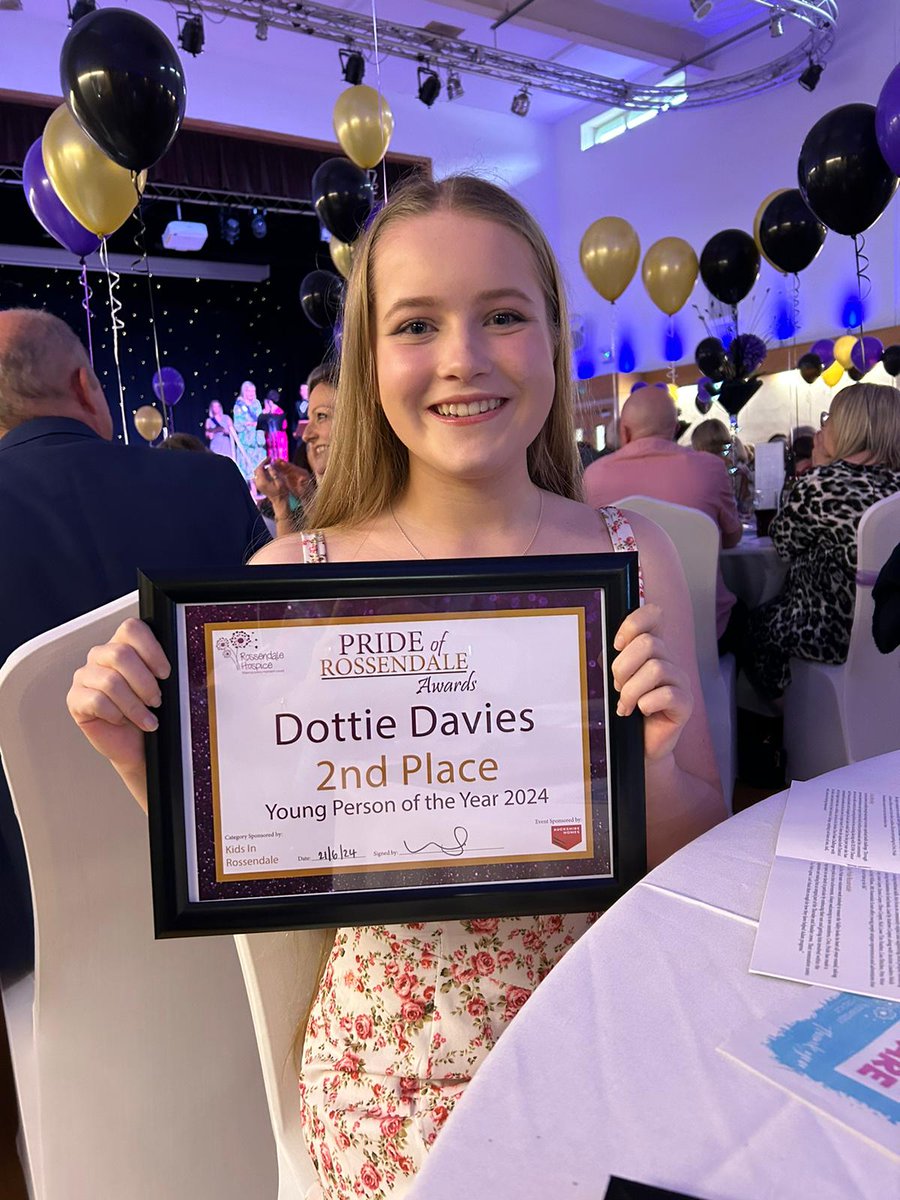 Congratulations to Dottie D - Year 11,  on being awarded second place in the annual Pride of Rossendale - Young Person of the Year Award 2024. 
#Service, #Ambition, #Respect