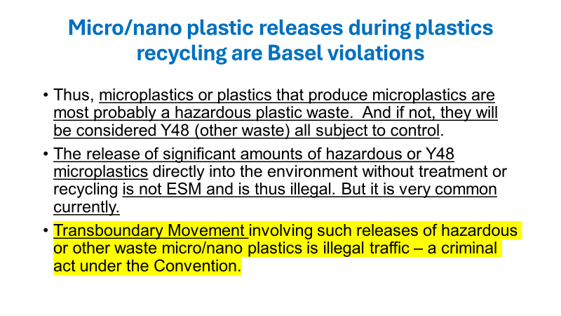 GENeva Environment Network (@genetwork) on Twitter photo <a href="/BaselAction/">Basel Action Network</a> <a href="/ToxicsFree/">IPEN: toxics-free</a> <a href="/brkfreeplastic/">#BreakFreeFromPlastic</a> <a href="/MYGenevaUN/">Malaysia in Geneva</a> @S_Gundogdu01 <a href="/IUCN_Plastics/">IUCN Plastics</a> <a href="/ciel_tweets/">Center for International Environmental Law</a> <a href="/cukurovaedu/">Çukurova University</a> In answering the question, "Is plastic recycling environmentally-sound management?", Jim Puckett argues that:
🔸 Plastics recycling is partial with a lot of residual material that are dumped or burned.
🔸 Microplastics released in all phases. <a href="/BaselAction/">Basel Action Network</a> <a href="/ToxicsFree/">IPEN: toxics-free</a> <a href="/brkfreeplastic/">#BreakFreeFromPlastic</a> <a href="/MYGenevaUN/">Malaysia in Geneva</a> @S_Gundogdu01 <a href="/IUCN_Plastics/">IUCN Plastics</a> <a href="/ciel_tweets/">Center for International Environmental Law</a> <a href="/cukurovaedu/">Çukurova University</a> In answering the question, "Is plastic recycling environmentally-sound management?", Jim Puckett argues that:
🔸 Plastics recycling is partial with a lot of residual material that are dumped or burned.
🔸 Microplastics released in all phases.
