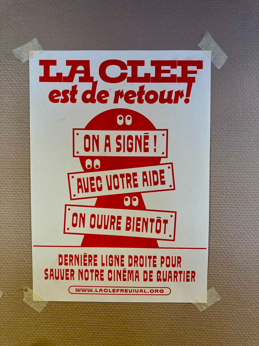 Grande joie de se retrouver à La Clef ! du 27 au 30 juin, ouverture éclair avec des projections tous les jours pour profiter de ce cinéma mythique, avant fermeture pour travaux. Pour réouvrir avec le beau projet de <a href="/LaClefRevival/">La Clef Revival est sur Mastodon</a> 

<a href="/cbrossel/">Colombe Brossel</a> <a href="/MarineRosset/">Marine Rosset</a> <a href="/MCLemardeley/">MC Lemardeley</a> <a href="/Sy_robert/">Sylvie Robert</a>