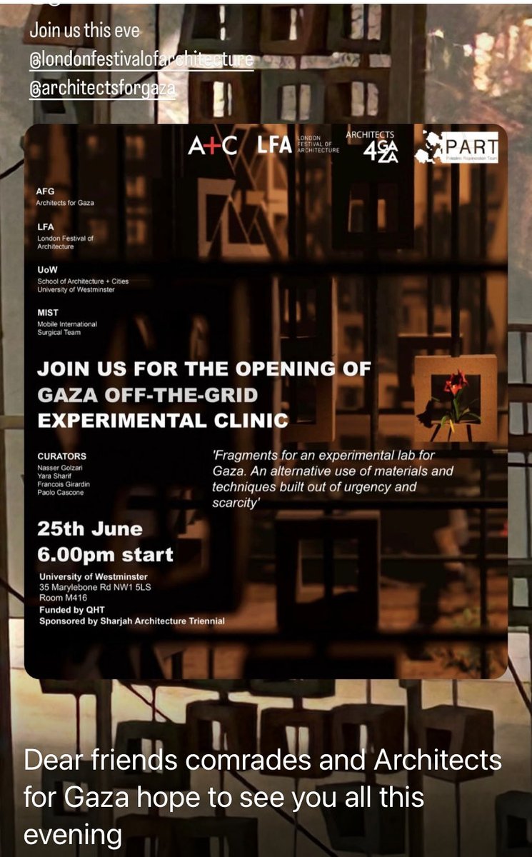 Tonight #ArchitectsForGaza