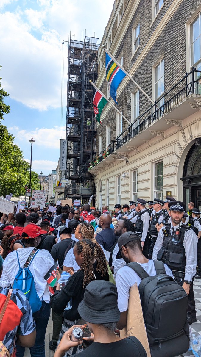 The Kenya High Commission to the UK called the police on us even though we're protesting peacefully.

#RejectFinanceBill2024