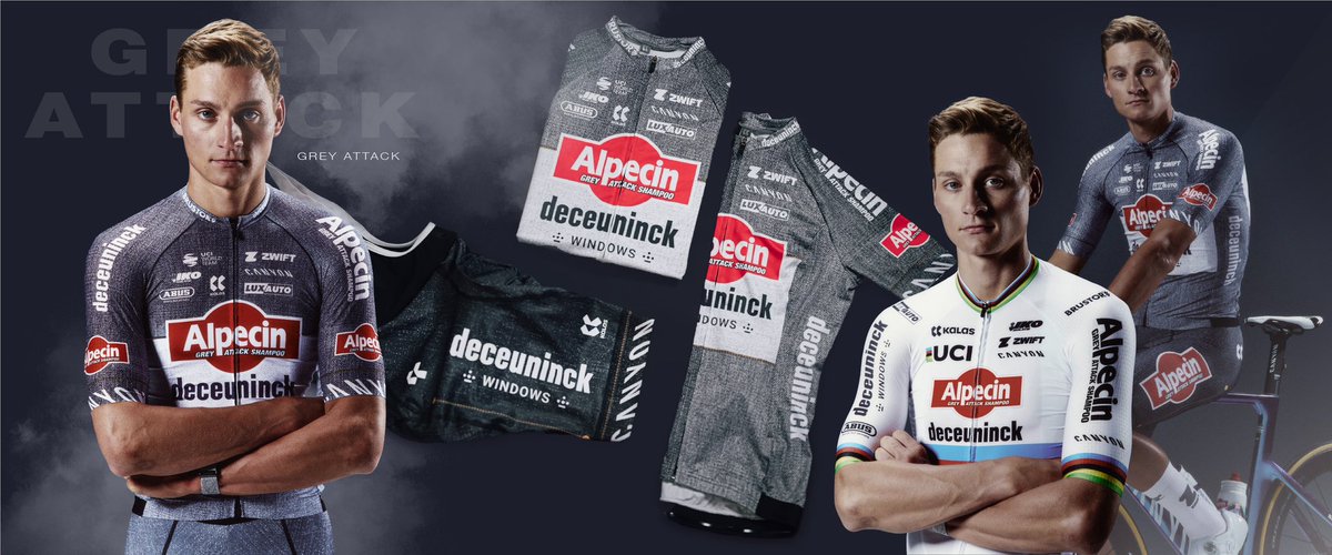 Alpecin-Deceuninck Cycling Team (@alpecindck) on Twitter photo Time for Dark Denim, time for Grey Attack!
To support the Europe-wide media campaign of our partner <a href="/AlpecinCycling/">Alpecin Cycling</a> featuring their Alpecin Grey Attack shampoo, we switch to Dark Denim for this year’s <a href="/LeTour/">Tour de France™</a> 🖤🩶
🔗 alpecin-deceuninck.com/news/alpecin-t…
#AlpecinDeceuninck #TDF2024 #MVDP Time for Dark Denim, time for Grey Attack!
To support the Europe-wide media campaign of our partner <a href="/AlpecinCycling/">Alpecin Cycling</a> featuring their Alpecin Grey Attack shampoo, we switch to Dark Denim for this year’s <a href="/LeTour/">Tour de France™</a> 🖤🩶
🔗 alpecin-deceuninck.com/news/alpecin-t…
#AlpecinDeceuninck #TDF2024 #MVDP