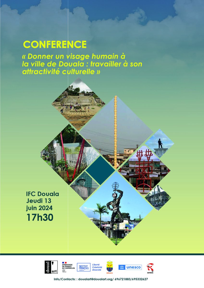 Conférence: Donner un visage humain à la Ville de Douala: Travailler à son attractivité Culturelle
Organisée par doual'art avec le soutien de l'IFC Douala. 
Panel riche en informations.