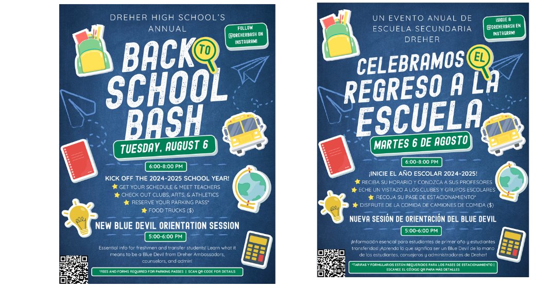 Dreher High School (@dreherhigh) on Twitter photo Are you a Dreher family business owner? Would you be willing to donate an item to the scavenger hunt for our upcoming Back to School Bash? If so, reach out to Kathleen Lee at kathleen.lee@richlandone.org. In exchange, we will advertise your business on our social media. Thanks. Are you a Dreher family business owner? Would you be willing to donate an item to the scavenger hunt for our upcoming Back to School Bash? If so, reach out to Kathleen Lee at kathleen.lee@richlandone.org. In exchange, we will advertise your business on our social media. Thanks.