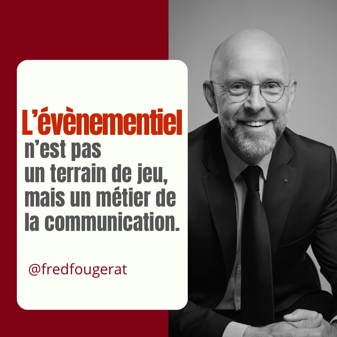 fredfougerat's tweet photo. Un des objectifs de la #communication événementielle est de créer des expériences mémorables.
Du #MédiaSalon*, au voyage en passant par la #ComInterne, sa pratique convoque toutes les compétences et expertises métiers de la Com.

#LaComEstUnMétier 

(*) Un #MédiaSalon définit l'organisation de salons comme un canal de communication à part entière, réunissant de nombreuses compétences de la Com, avec un fort volet évènementiel.