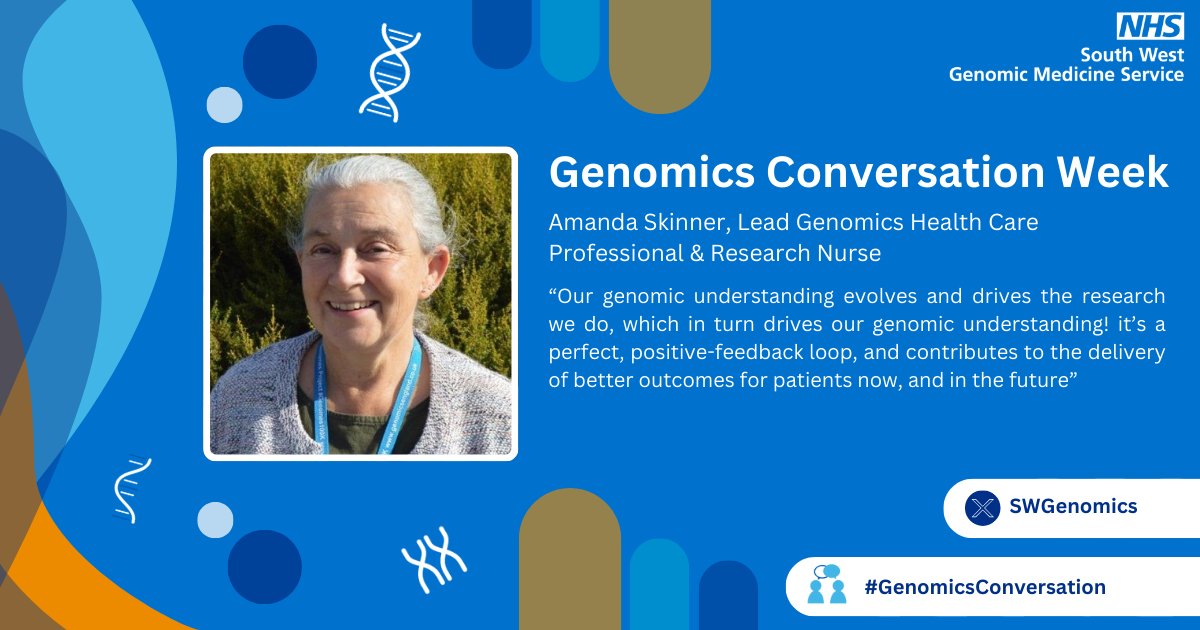 NHS SW Genomic Medicine Service Alliance (@swgenomics) on Twitter photo Pioneers & explorers are at the heart of the #GenomicsConversation on day 2!
We have been chatting with Lead Genomics Healthcare Professional & Research Nurse <a href="/AmandaSkinner1/">Amanda Skinner</a> about the powerful journey of cutting edge #GenomicsResearch
<a href="/SWGLH/">South West Genomic Laboratory Hub</a> #Innovation #Research <a href="/genomicsedu/">Genomics Education</a> Pioneers & explorers are at the heart of the #GenomicsConversation on day 2!
We have been chatting with Lead Genomics Healthcare Professional & Research Nurse <a href="/AmandaSkinner1/">Amanda Skinner</a> about the powerful journey of cutting edge #GenomicsResearch
<a href="/SWGLH/">South West Genomic Laboratory Hub</a> #Innovation #Research <a href="/genomicsedu/">Genomics Education</a>