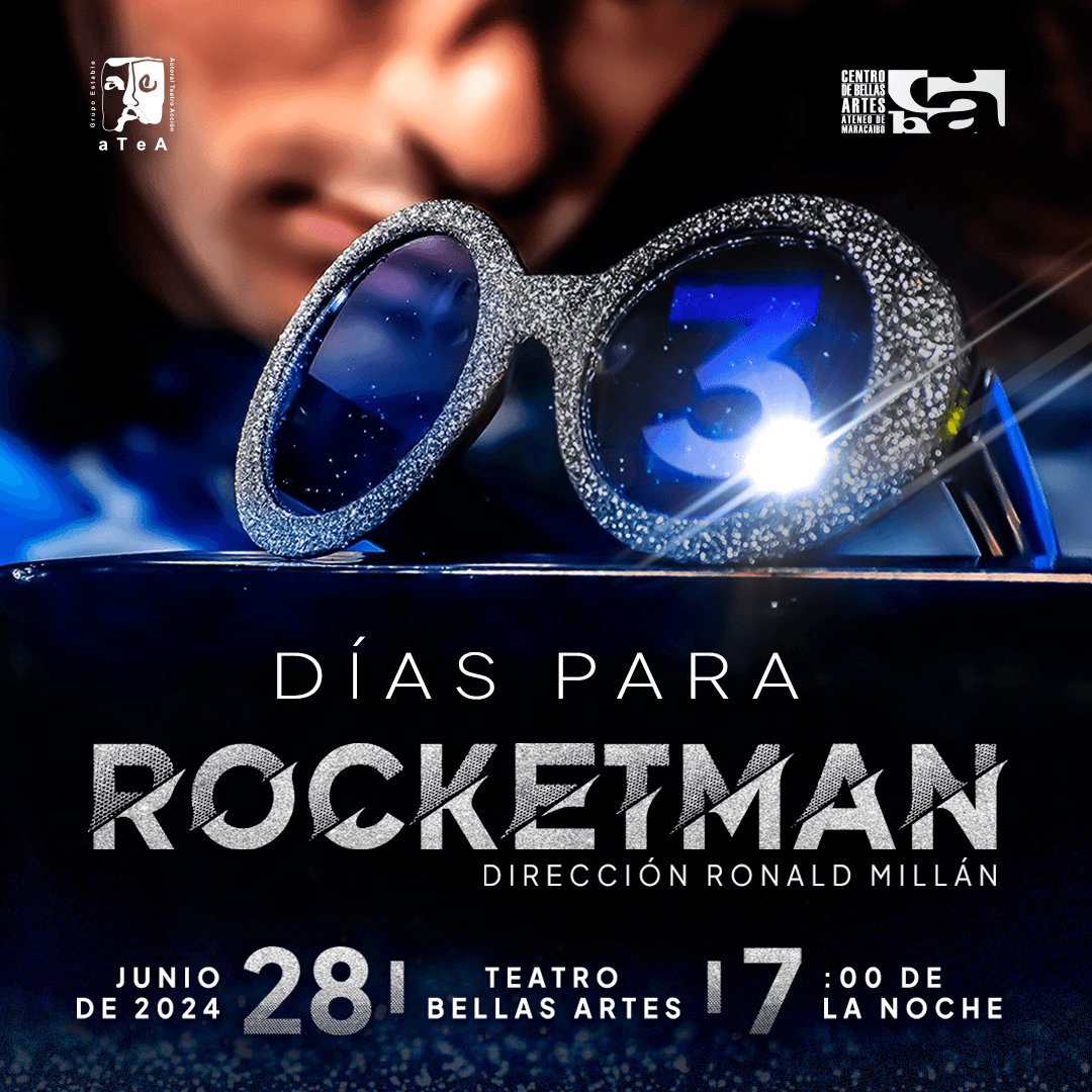 FALTAN 3 DÍAS PARA ROCKETMAN 🚀✨

📍Teatro Bellas Artes
📆 28 de junio de 2024
⏰ 7:00 p.m.

🎟️ Entradas a la venta en las oficinas del teatro por $15 

📩 DM <a href="/actoraltea/">Actoral TEA</a> @cbaateneo
📲 WhatsApp +58 424-6141273