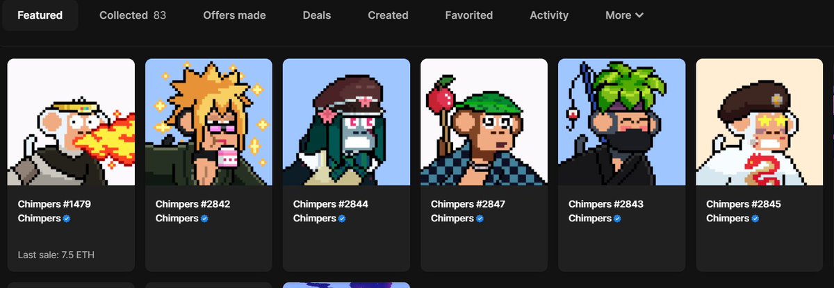 My Chimpers finally graduated (unstaked) from the Dojo. Chimp! <a href="/ChimpersNFT/">Chimpers Archived</a>