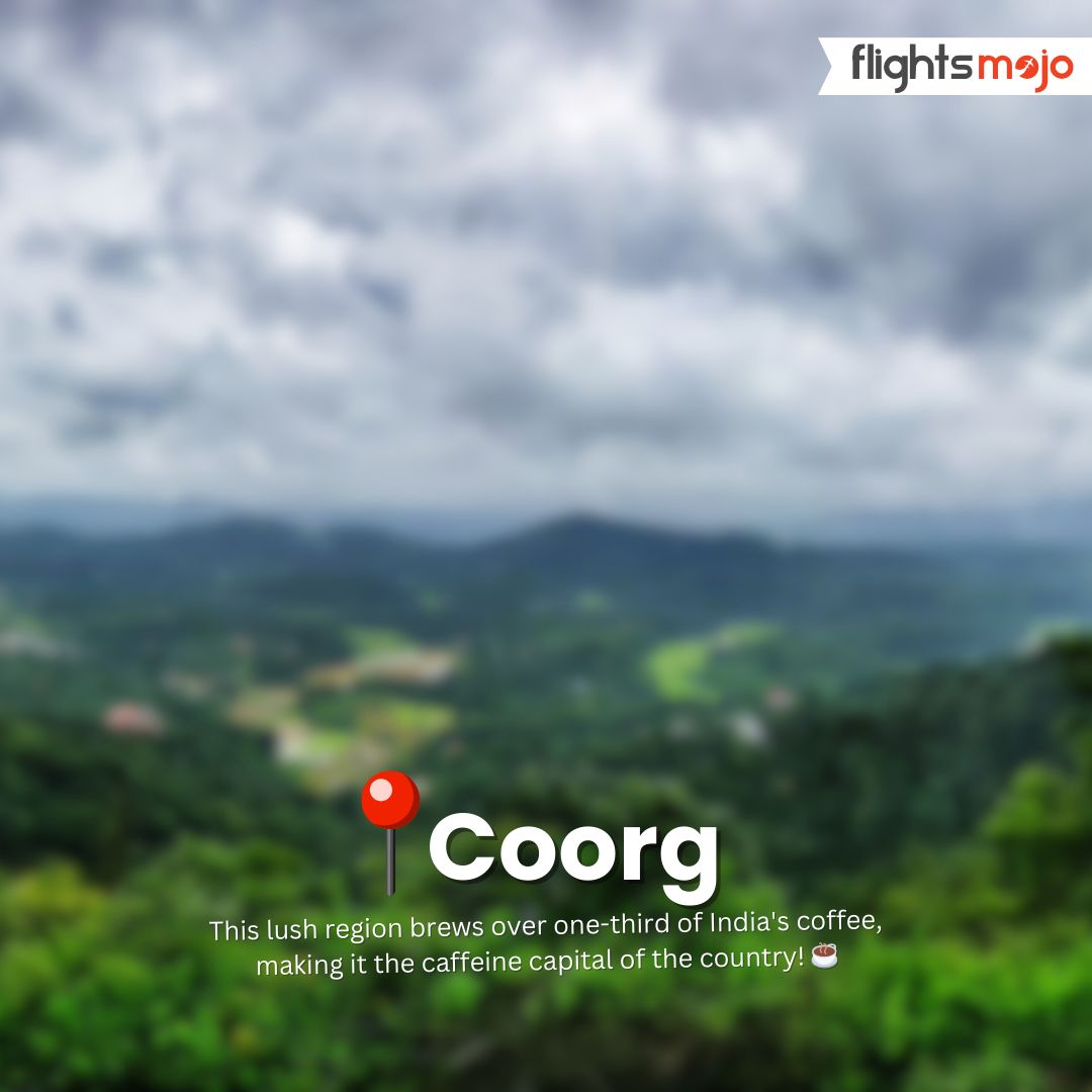 Experience Coorg: A paradise of coffee, wildlife, and tranquillity!

#coorg #vacation #flightticketbooking #flightsbooking #greatbookdeals #flightticket #lowestairfare #lowestairfaresonline #flightsmojoindia #travelcompany