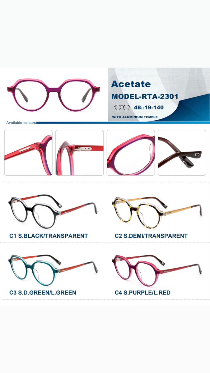 Visual_Glorious's tweet photo. Latest acetate frames with aluminum https://t.co/OwggCjYZzb sell style High quality,luxury,retro all in the Visual Glorious eyewear co;Ltd. Welcome to pay attention to our account and discover more latest,high quality,luxury and retro frames 

#VisualGlorious #acetate#aluminum https://t.co/KEUl2FrKqr