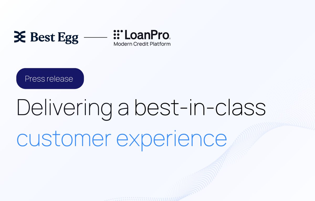 LoanPro (@loanprosoftware) on Twitter photo Leveraging their dedication to providing their borrowers with flexible solutions and LoanPro’s configurable credit platform, <a href="/MyBestEgg/">Best Egg 🥚</a> continuously drives a best-in-class customer experience. 🚀
Read our press release to learn more:
loanpro.io/blog/best-egg-… Leveraging their dedication to providing their borrowers with flexible solutions and LoanPro’s configurable credit platform, <a href="/MyBestEgg/">Best Egg 🥚</a> continuously drives a best-in-class customer experience. 🚀
Read our press release to learn more:
loanpro.io/blog/best-egg-…
