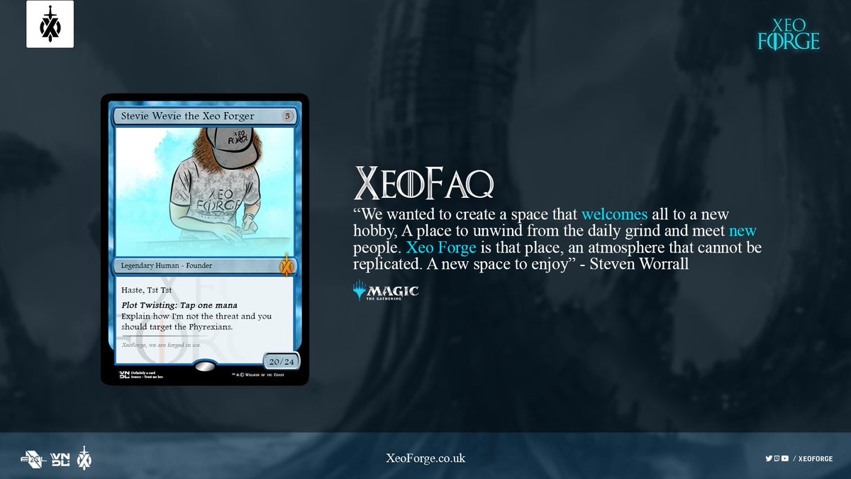 XeoFAQ!🚨

Here at Xeo, we want to make every event feel welcoming to all of our community - Heres a word from our Founder Steve.🫡

What makes Magic: The Gathering mean to you?👇

#XeoForge | #MTG