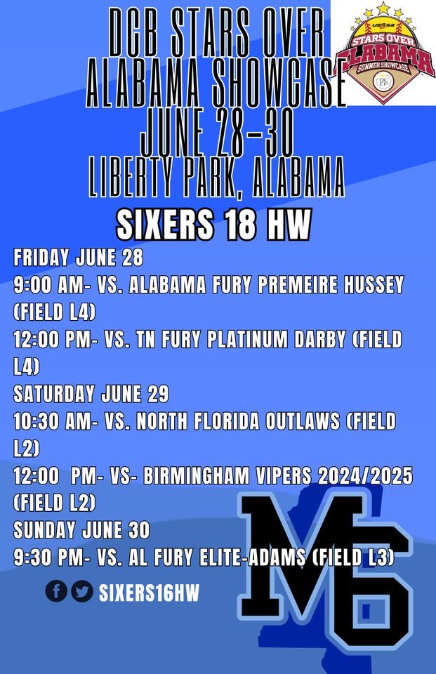 The Sixers HW are getting ready to head to Stars Over Alabama! Here’s our schedule for the weekend!