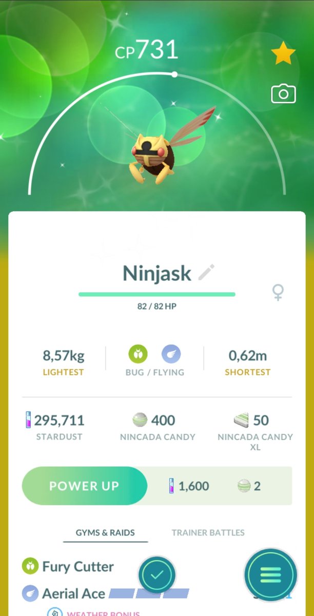 PkmnMasterYentl's tweet photo. Ayoo, this one is one I really love! 

Shiny Nincada, instantly made a Shiny Ninjask out of it 🤩✨️ https://t.co/Lge9uTY00P