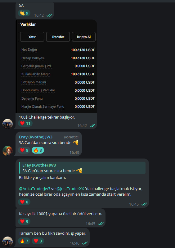 canozsuer's tweet photo. SA, kolay gelsin. 🫡

100$ ile challenge başlatmak kendi aramızda artık ritüel sayılır.

Fakat bu sefer sadece tek bir kişi değil aynı anda 3-4 kişinin de birlikte başlatacağı meydan okumalar olacak.

Amacımız küçük paralarla vadeli işlemlerde dengeli bir şekilde kasa katlamak. 

Efendi gibi risk yönetimine uygun işlemler aldığımız Telegram kanalımıza ücretsiz katılabilirsiniz.

Katılmak için bu tweete RT atıp DM'den ''FORM'' talep edin. ☑️