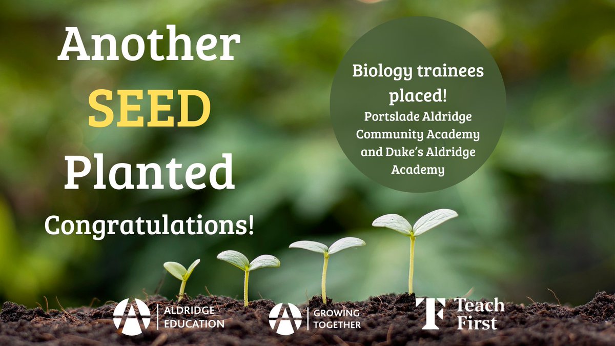 Two more SCITT trainees placed, to our SCITT, both teaching Biology! Richard and Olu bring a wealth of experience to <a href="/pacauk/">Portslade Aldridge Community Academy</a> &amp; <a href="/Dukes_N17/">Duke's Academy</a>.
Apply bey Monday 1st July, to secure your place in #Brighton #London #Darwen. 🍎🧑‍🏫
⏲ Click here ➡ aldridgeeducation.org/School-Centred…