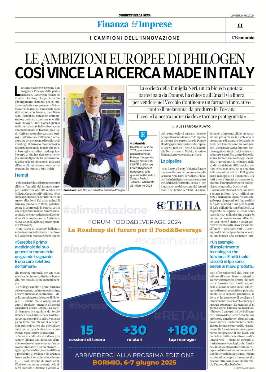 Don't miss the interview of our CEO Dario Neri on <a href="/Corriere/">Corriere della Sera</a>!