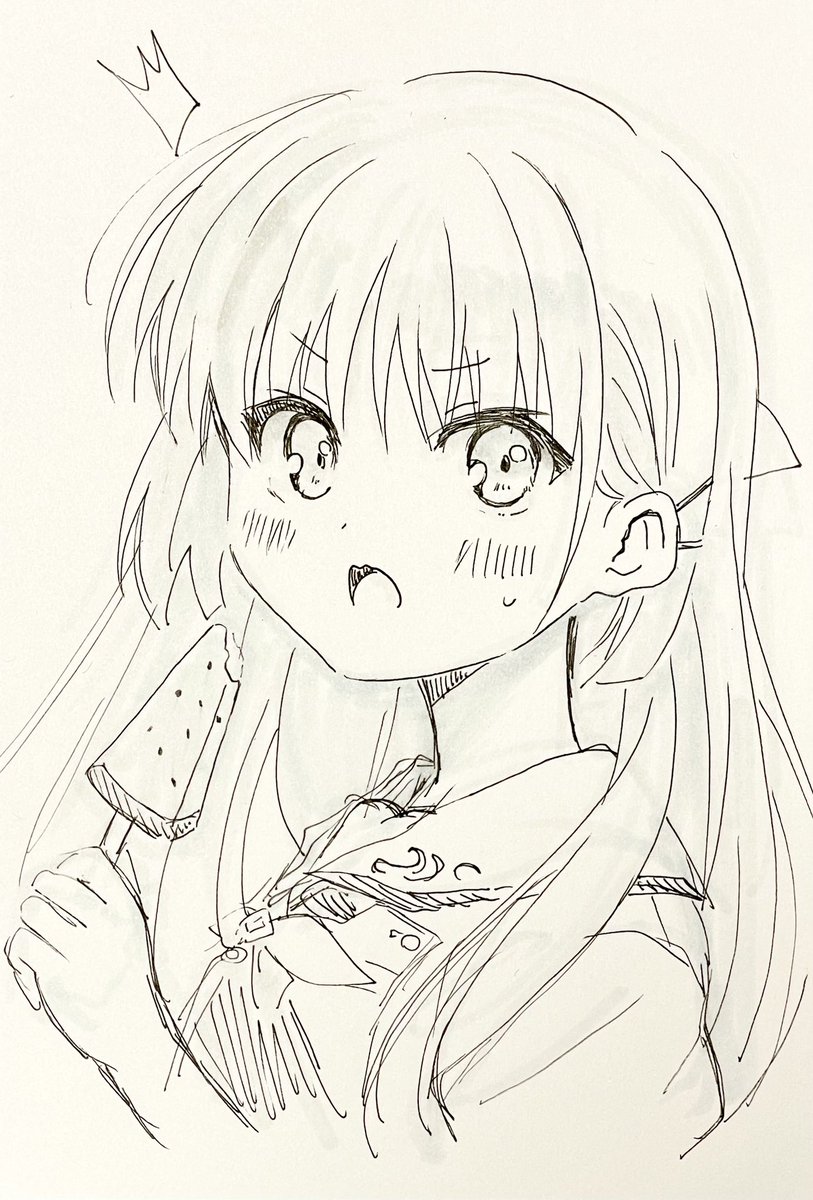 アナログイラスト アナログ線画！ 1月に名古屋で展示するイラストの線画です