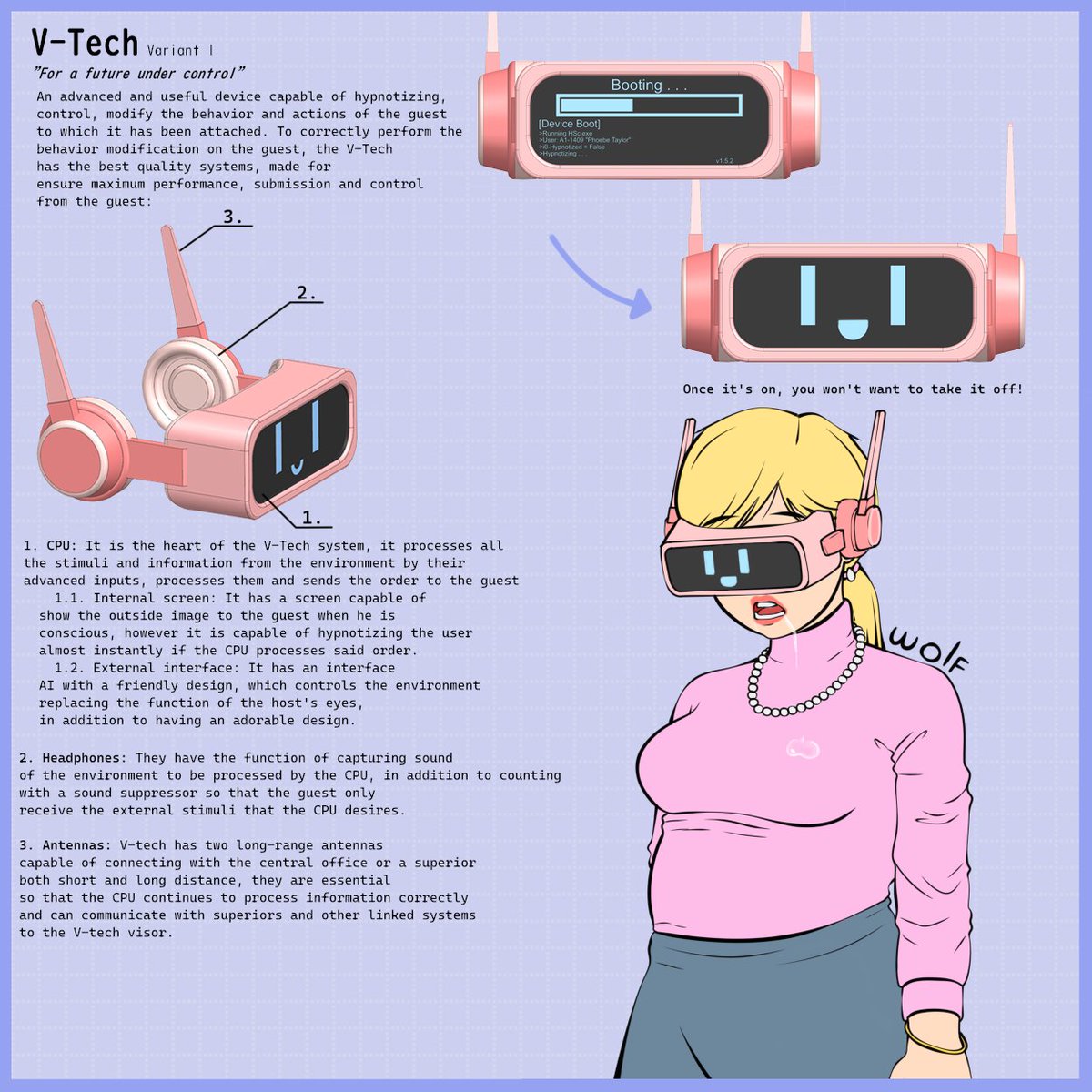 A new hypnosis device concept, the V-Tech!

Likes, Comments, Retweets and follows are appreciated!

#animegirl #hypno #hypnosis #hypnokink #fetish #kink #art #girl #animeart #cute #3D #SiemensNX #chubbygirl #concept #sai2 #paintoolsai2 #sai #lineart #sketch #flatcolor #sexy #pink