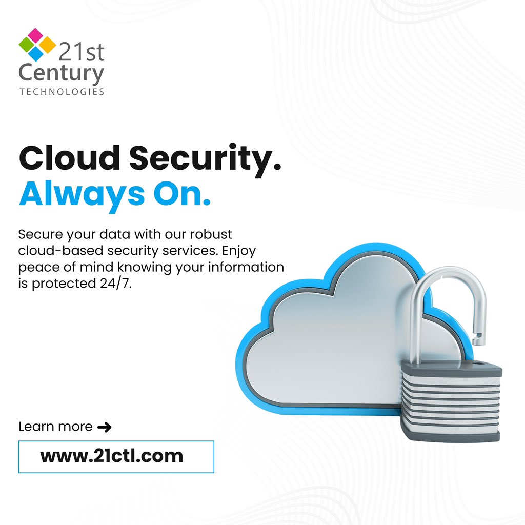 21st_ctl's tweet photo. Secure your data with our robust cloud-based security services. Enjoy peace of mind knowing your information is protected 24/7.
#CybersecuritySimplified #CloudConfidence https://t.co/qyc5U0NvyS
