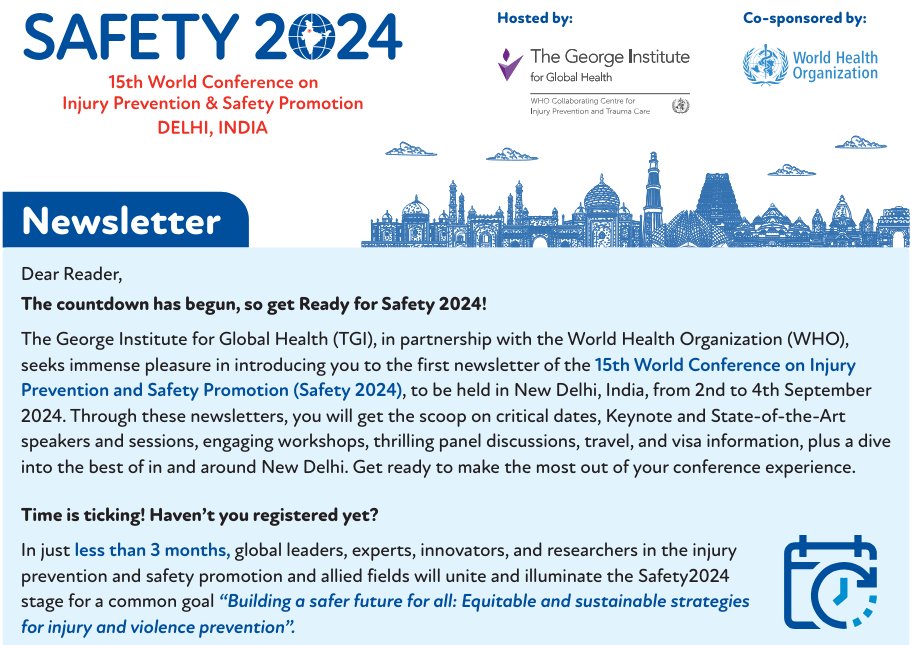 #Safety2024 just got a glow up-our 1st Newsletter is out!

Get ready for sneak peek of the program &amp; all amazing things in store 4 u - from exciting workshops to fun activities around Delhi

We can't wait to see u all face-to-face &amp; inspiring one another 

bit.ly/3VGTZKA