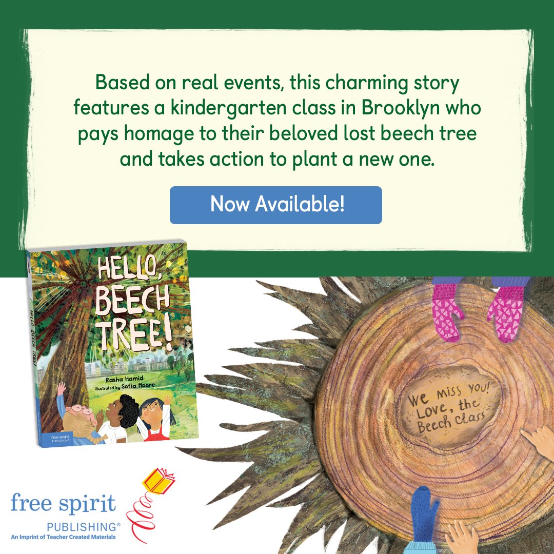 Our title “Hello, Beech Tree!” is now available! 🌳📘 Author <a href="/swirlz_1/">Rasha Hamid</a> shares a story of a class &amp; its beloved playground tree. When the tree is cut down, the students use their art skills to show their respect for the tree &amp; the environment. Buy it now!
hubs.ly/Q02Cw11n0