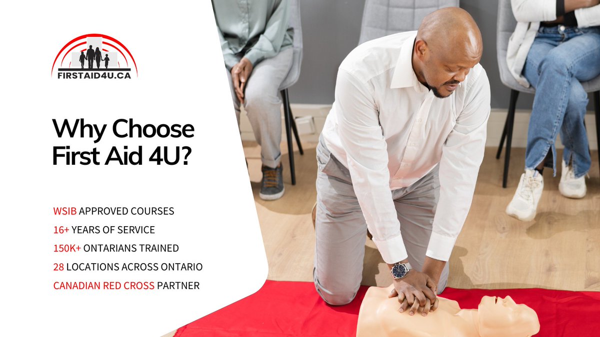 FirstAid4U_Inc's tweet image. Did you know? First Aid 4U has trained over 150,000 Ontarians!🌟

Join the thousands who have gained crucial skills and confidence through our courses.

📞1-866-966-4566
🌐firstaid4u.ca

#LifeSavingSkills #FirstAid4U #RedCrossTrainingPartner #BePrepared #FirstAid
