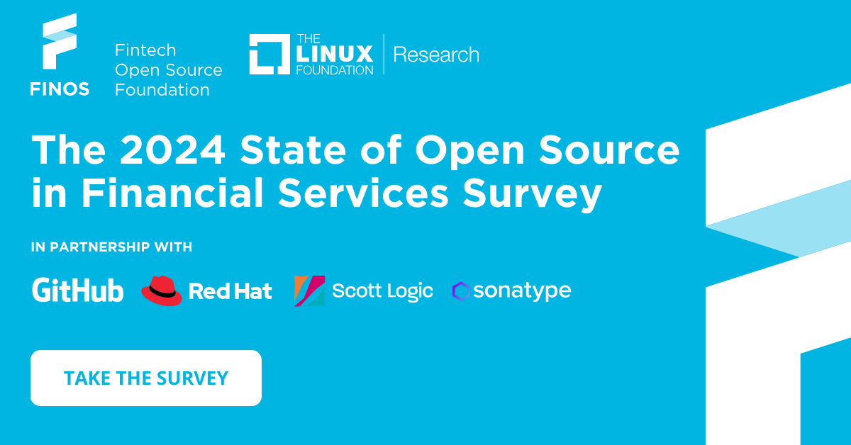 FINOSFoundation's tweet photo. 📢 Do you work in the financial services industry? Take the 2024 State of #OpenSource in #Finance Survey today! https://t.co/qZJpyWDXn3 Launched by @FINOSFoundation, @linuxfoundation Research & partners – @GitHub, @RedHat, @Scott_Logic, @sonatype #Fintech #stateofosinfinance https://t.co/ll3yeLbPS1
