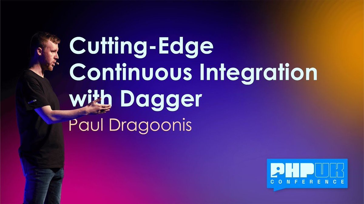PHPUKConference's tweet image. Discover how Dagger revolutionises CI/CD implementation, streamlining challenges and opening new possibilities. 

The potential of cutting-edge Continuous Integration with @dr4goonis, &apos;Cutting-Edge Continuous Integration with Dagger&apos;. #phpuk24!

Watch now: buff.ly/3QFU8MI
