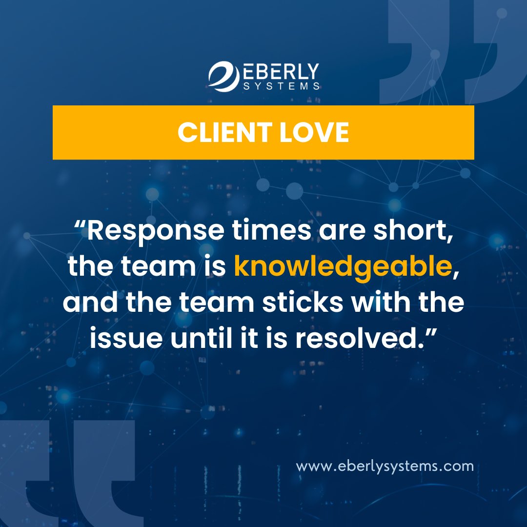eberlysystems's tweet photo. We are grateful for our loyal customers! Thank you for your feedback and business!

Do you have something to say about Eberly Systems?  We want to hear!

#EberlySystems #ManagedITServices #MSP https://t.co/aEIrrDjqB6