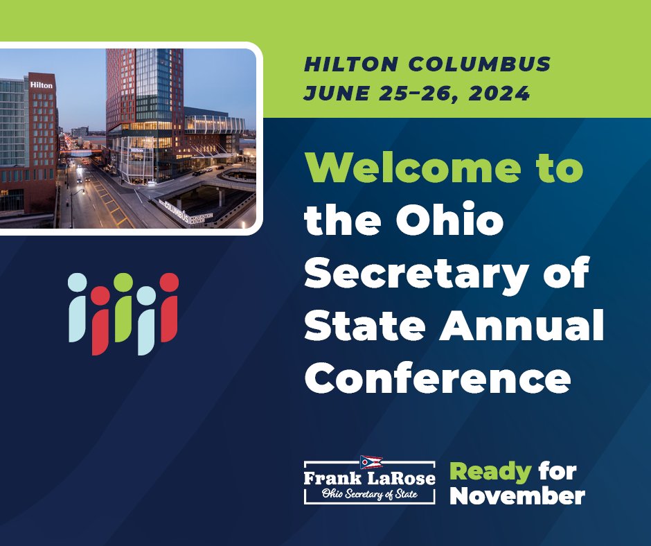 Today, we kick off the 2024 Secretary of State Annual Conference! A special welcome to Ohio’s elections officials attending from across the state. Be sure to tag us in your conference photos or videos on social media!