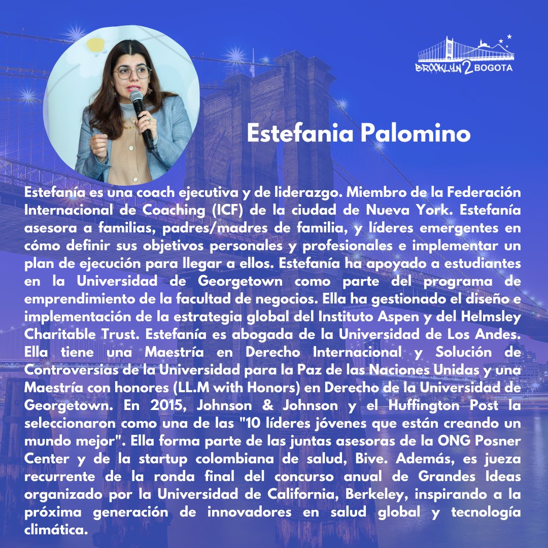 Estefanía Palomino, gracias por resaltar y compartirnos el impacto que tiene la visión humana en la creación de empresa. El valor social de generar empleo, de conscientemente ayudar a disminuir brechas y generar equidad. 

brooklyn2bogota.com