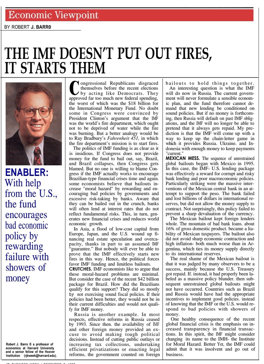Harvard Professor Robert Barro once stated in his article that "THE IMF DOESN'T PUT OUT FIRES, IT STARTS THEM." #Africa #RutoMustGo
