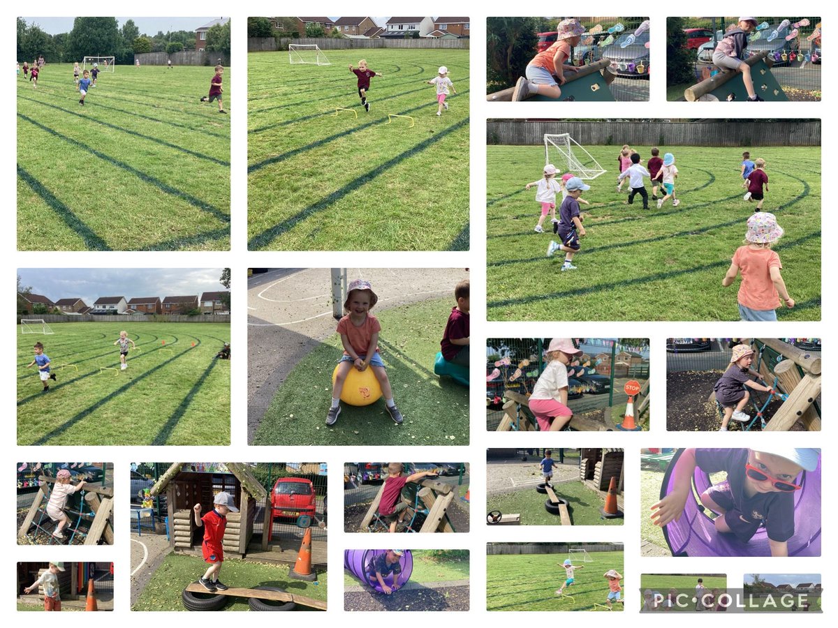 LayfieldPrimar1's tweet photo. Nursery have enjoyed a very sporty day today. The children loved completing an obstacle course this morning, balancing, going over and under. This afternoon the children had some races on the big field. #LayfieldPE https://t.co/fKS2cKGIWI